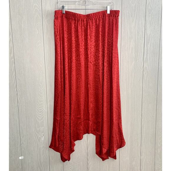 Michael Michael Kors Red Animal Print Midi Skirt Size Large NWOT - Picture 1 of 5